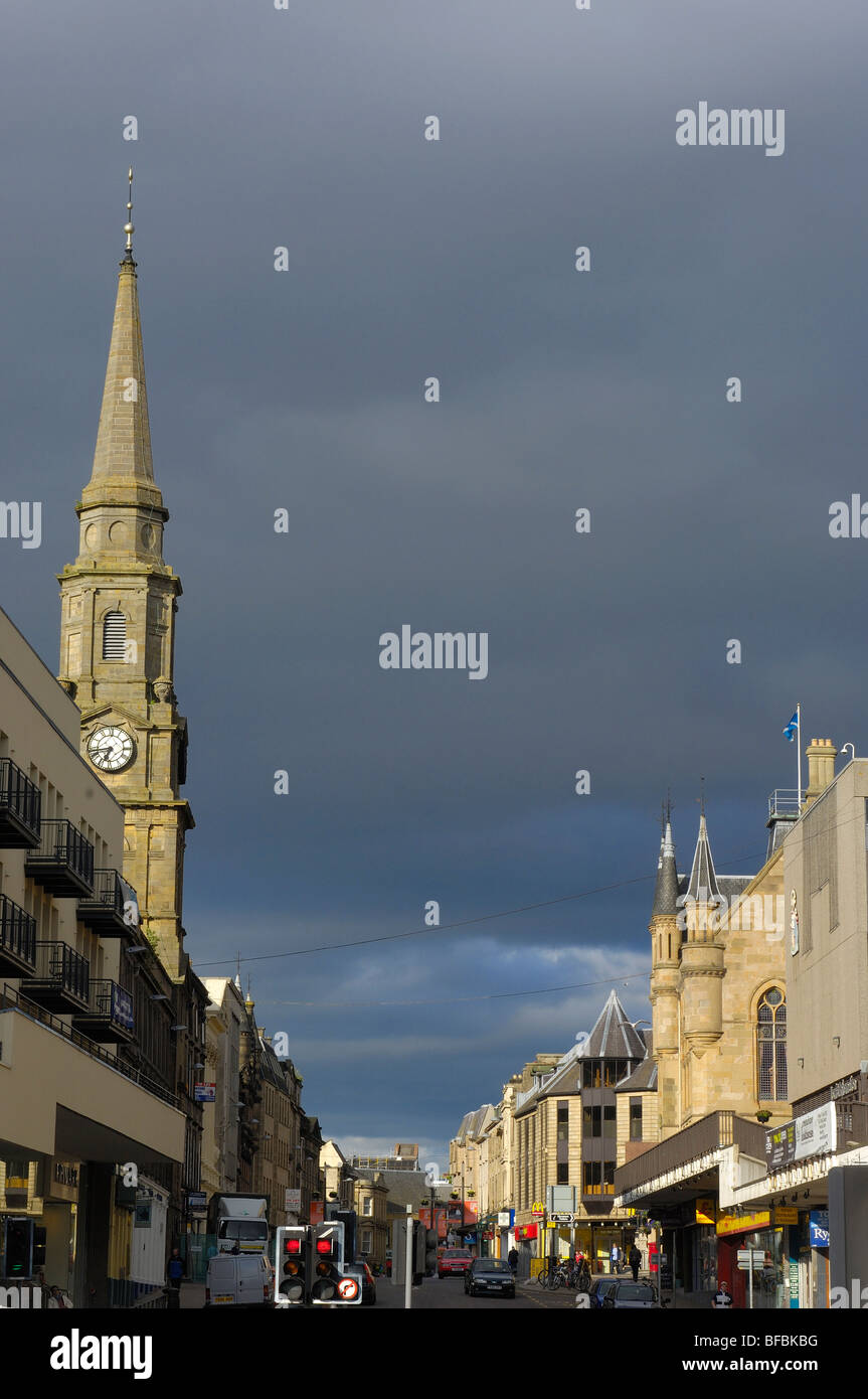 Clock tower and High Street. Inverness. Highland Region. Scotland. UK ...