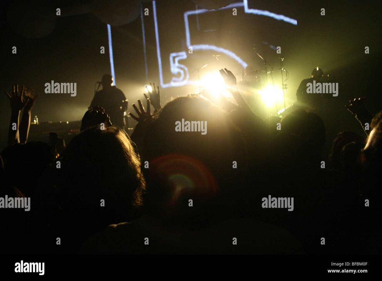 The Pixies play at the Hollywood Palladium, Doolittle reunion tour, screen projection behind them Stock Photo