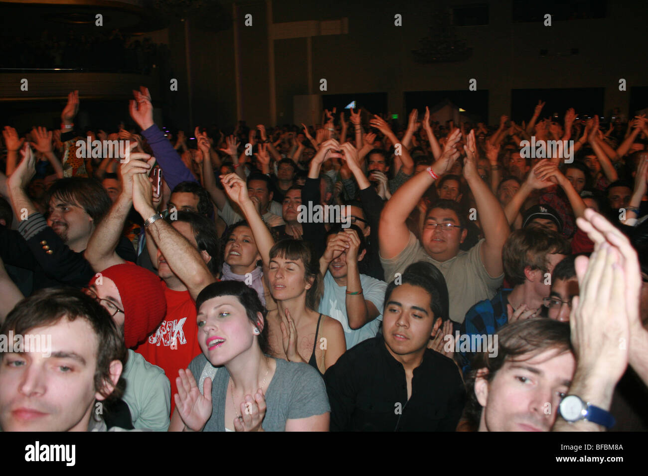 Audience cheers for more, The Pixies concert, Hollywood Palladium, 2009 Stock Photo