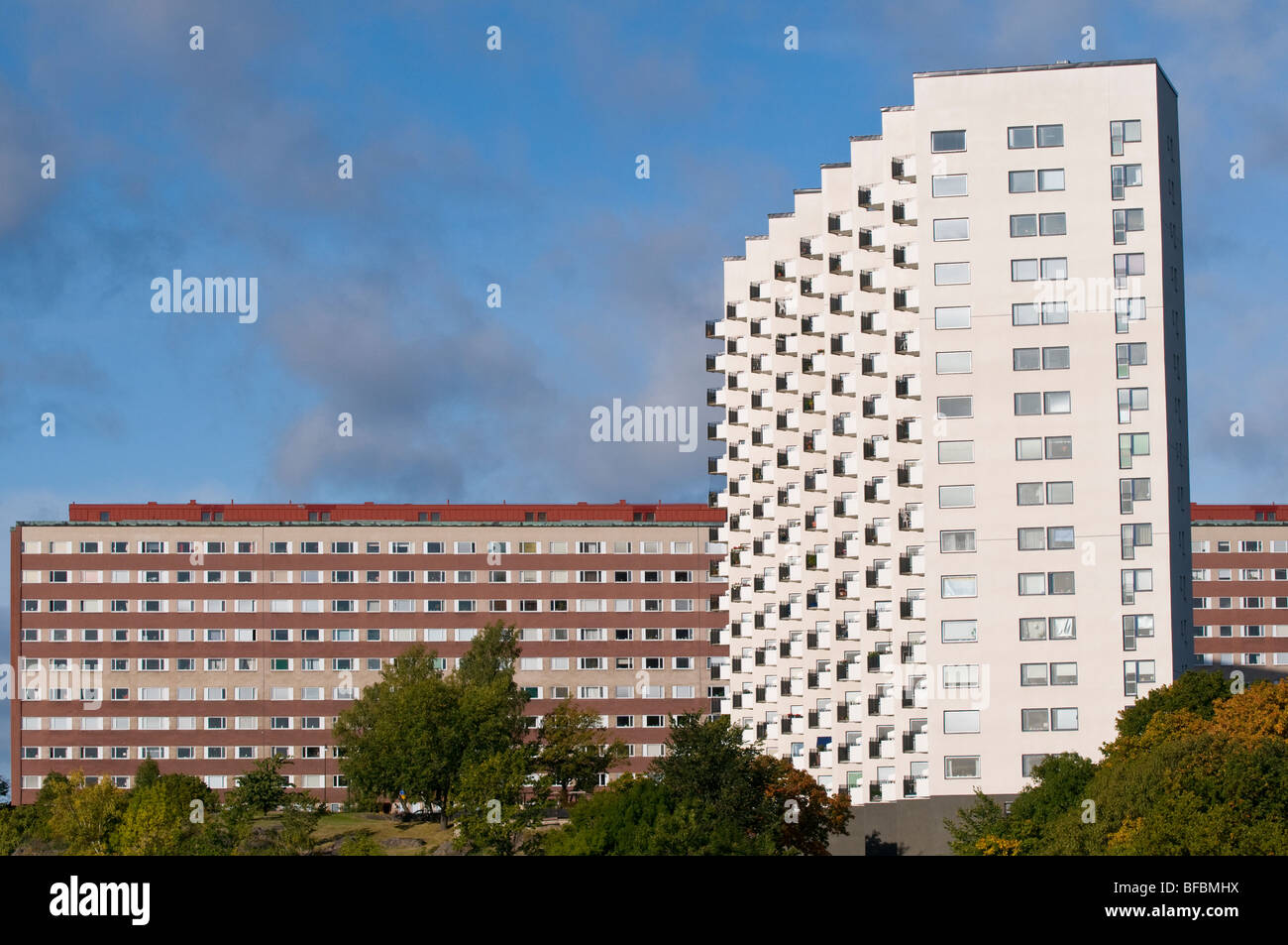 High rise building with balconies Stock Photo - Alamy