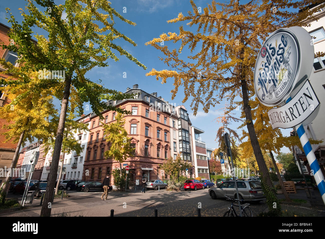 autumn in a city in germany Stock Photo