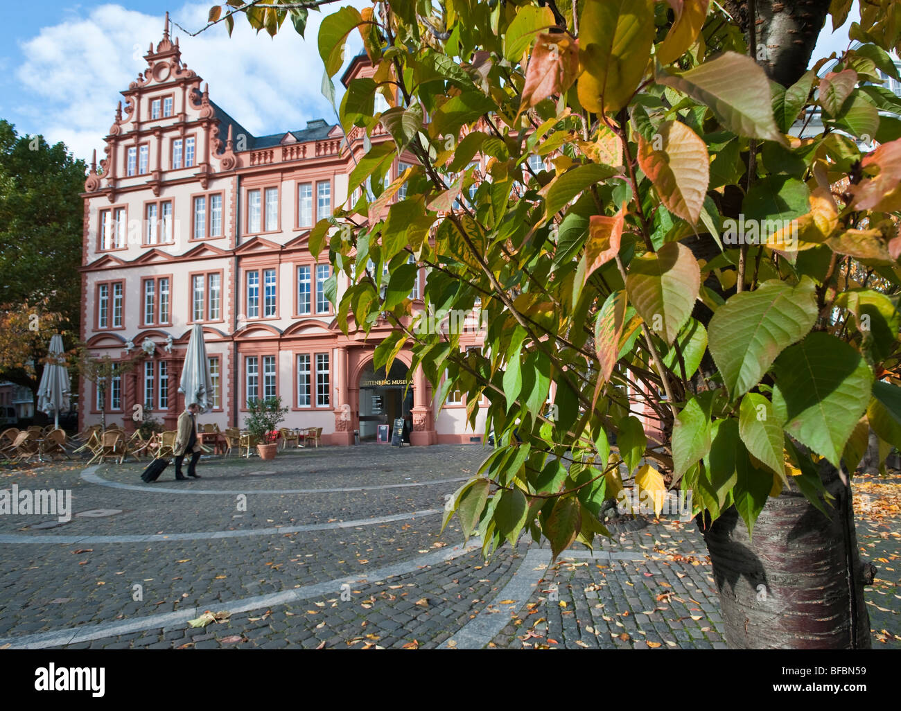 Autumn in a german city. View towards a renaissance city palace Stock Photo