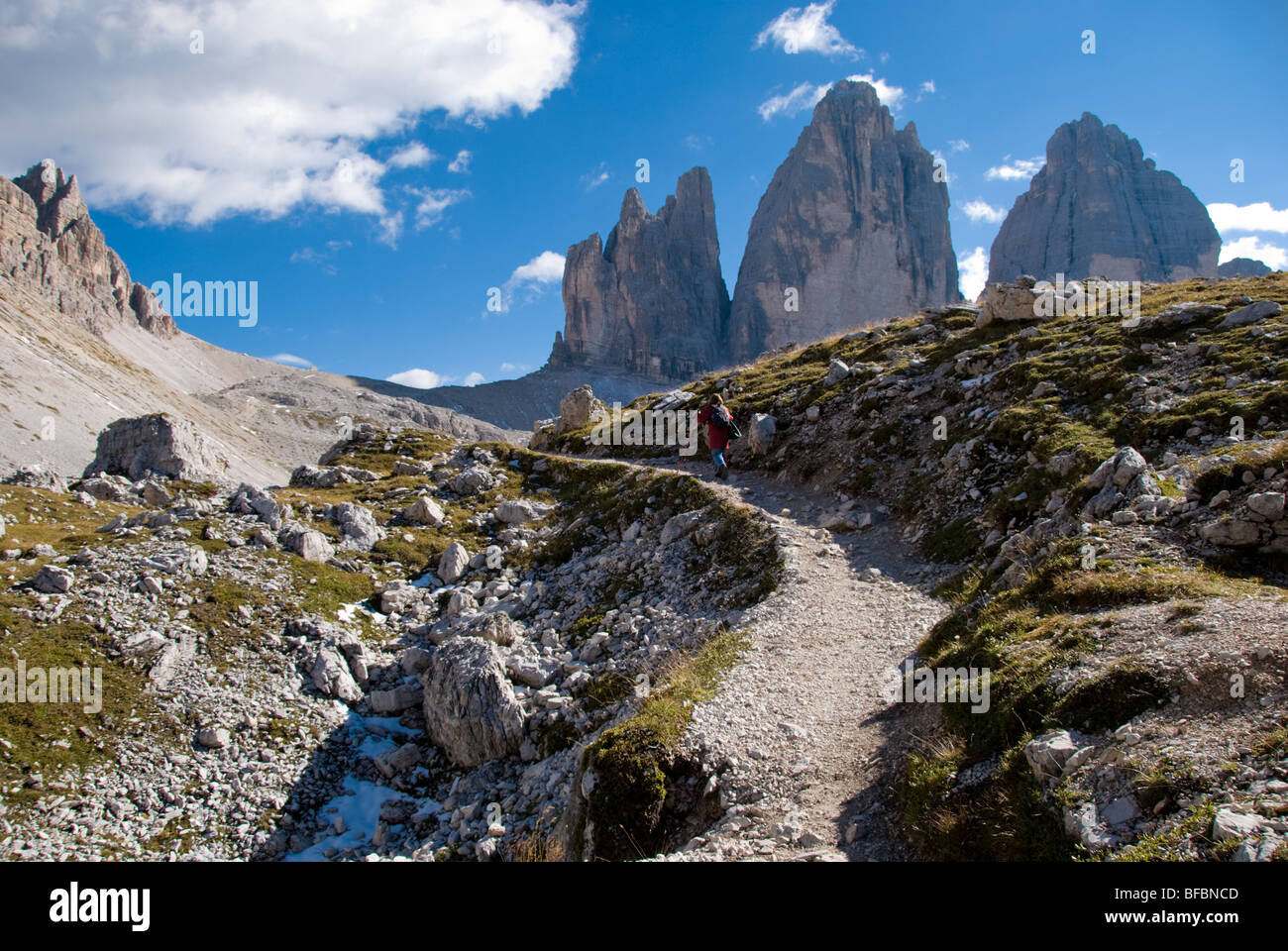 Hiking in the Dolomites Stock Photo - Alamy
