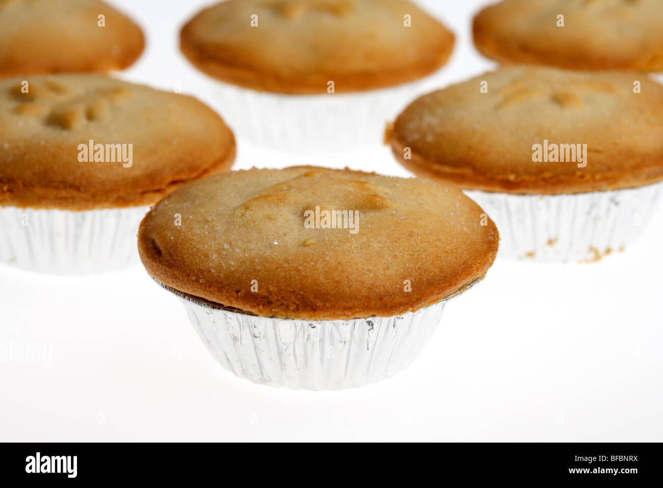 mince pies on a white background Stock Photo - Alamy