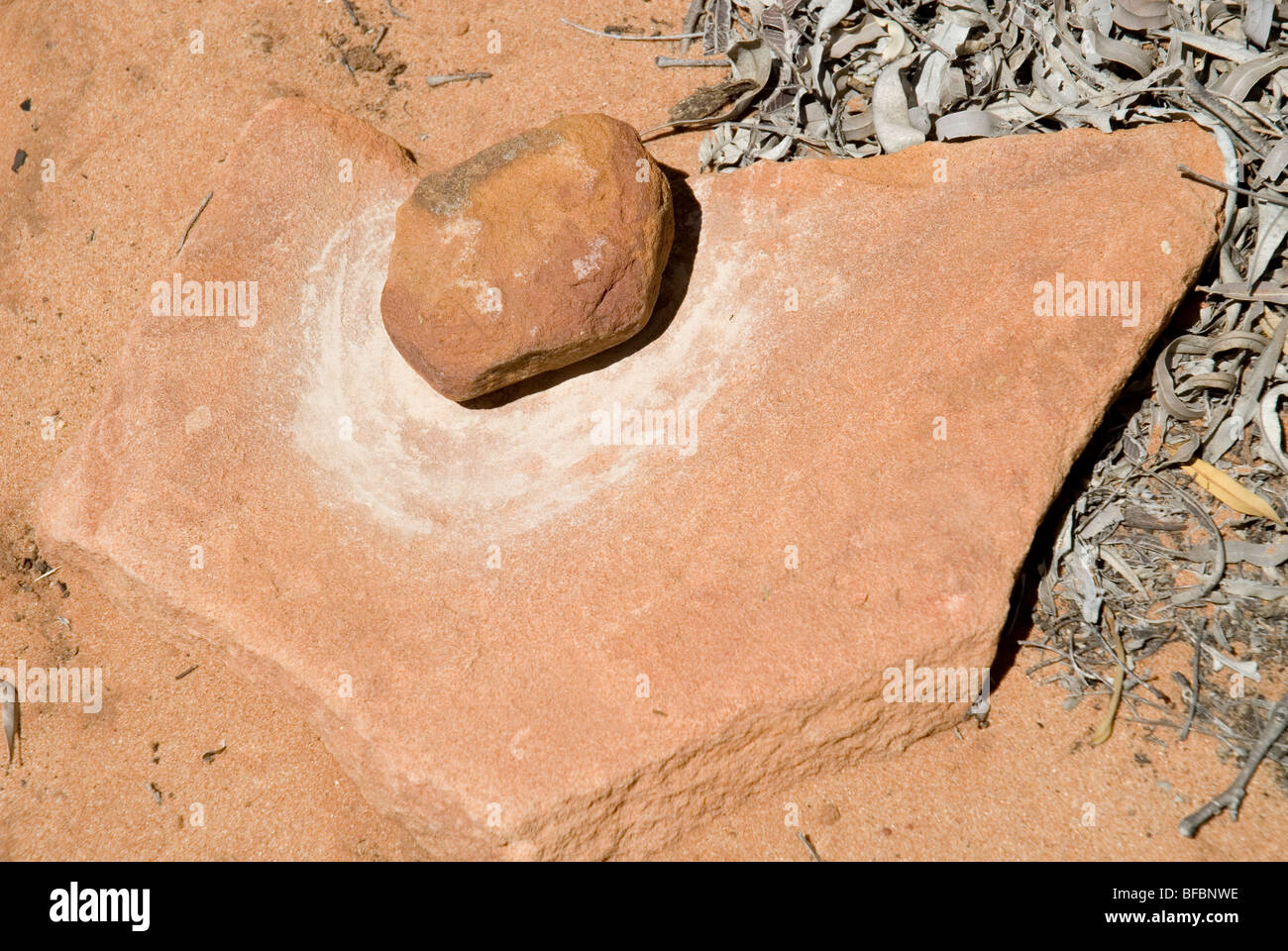 Aboriginal mortar and pestle, Watarrka National Park, Central Australia