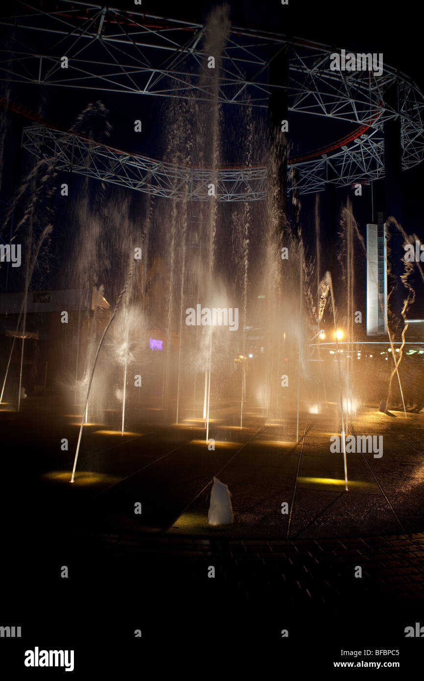 Water fountain at night Stock Photo - Alamy