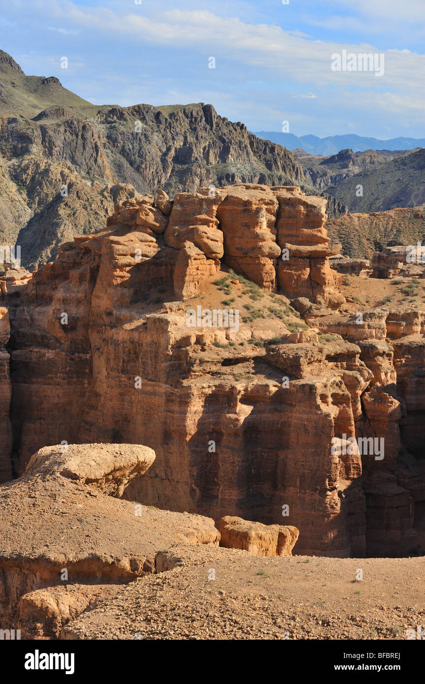 National Park 'The Charyn Canyon' in southern Kazakhstan. One of popular holiday places for Almaty townspeople. Stock Photo