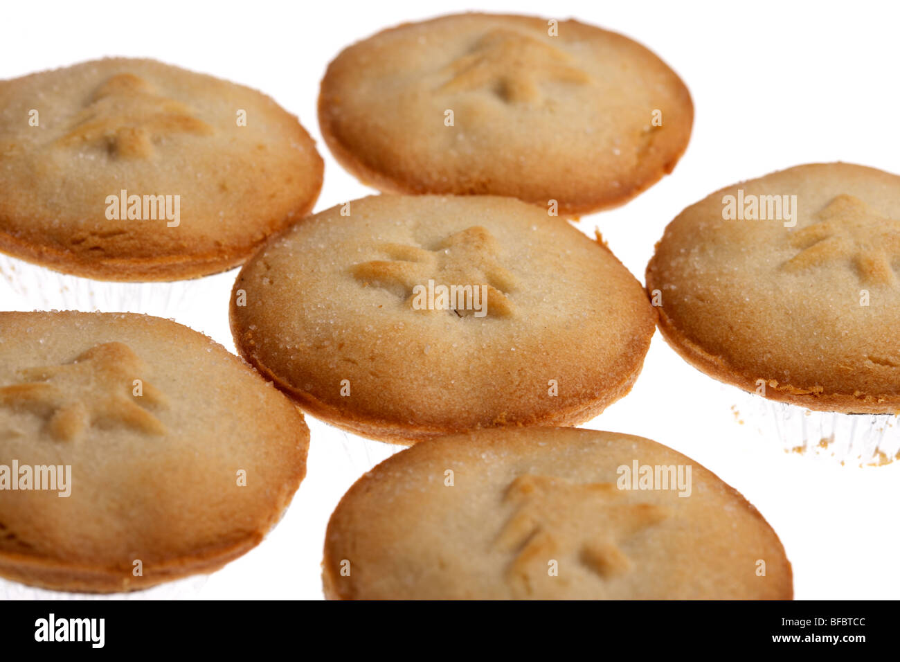 mince pies on a white background Stock Photo - Alamy