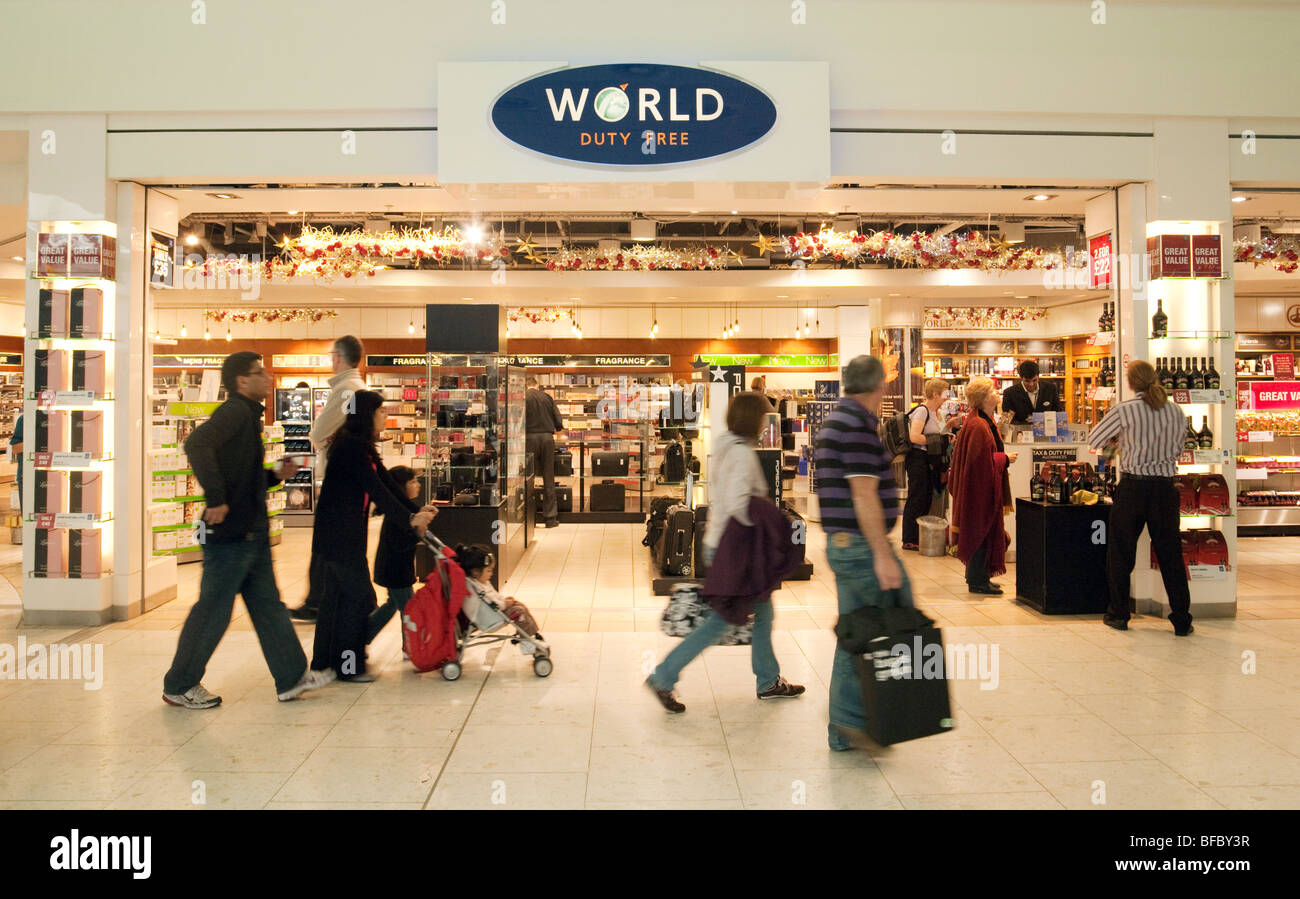 The World Duty Free shop, Terminal One, Heathrow Airport London UK Stock Photo