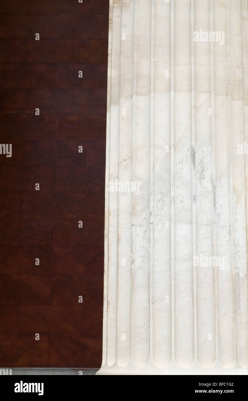 Detail of large Ionic style column at National and Kapodistrian University of Athens building Stock Photo