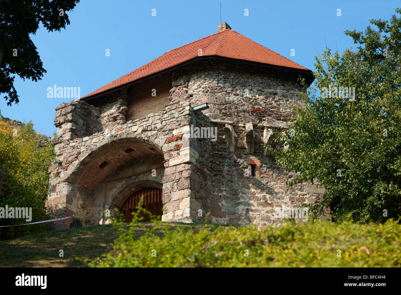 Visegrad Castle in the sky ( Visegradi Var - Fellegvar], Hungary Stock Photo