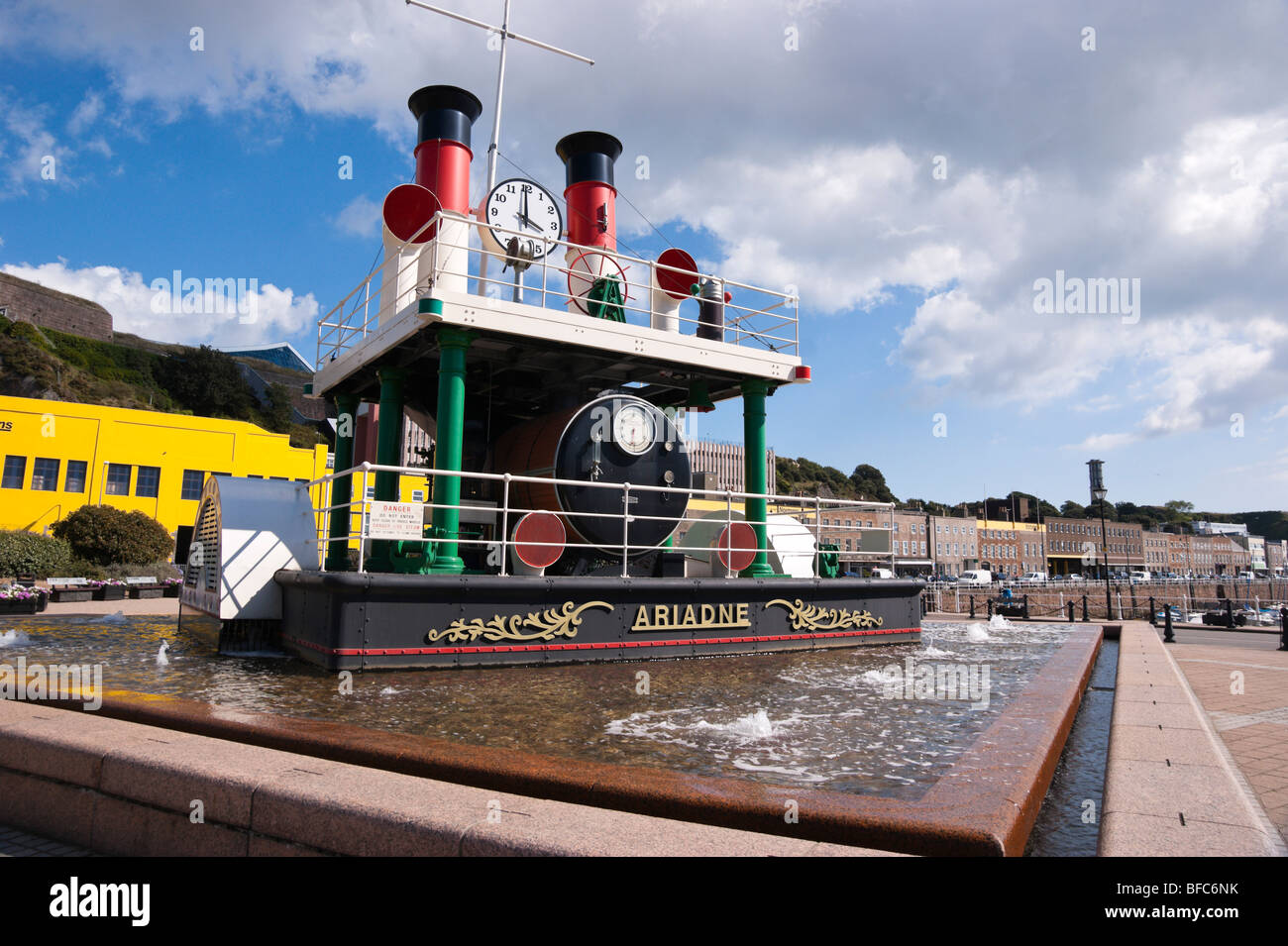 Jersey Saint Helier the Ariadne steam clock designed and named after
