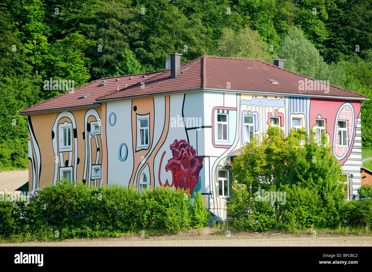Modern Art Painted House near Wieselburg Germany Stock Photo Alamy