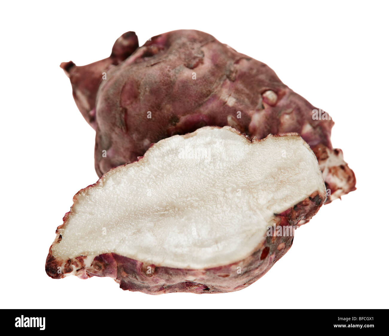 Artichoke vegetable violet root on white background Stock Photo - Alamy