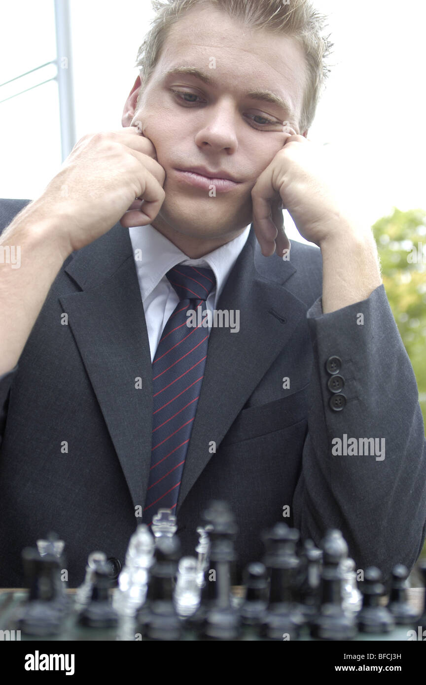 The business world is like a chess game Stock Photo