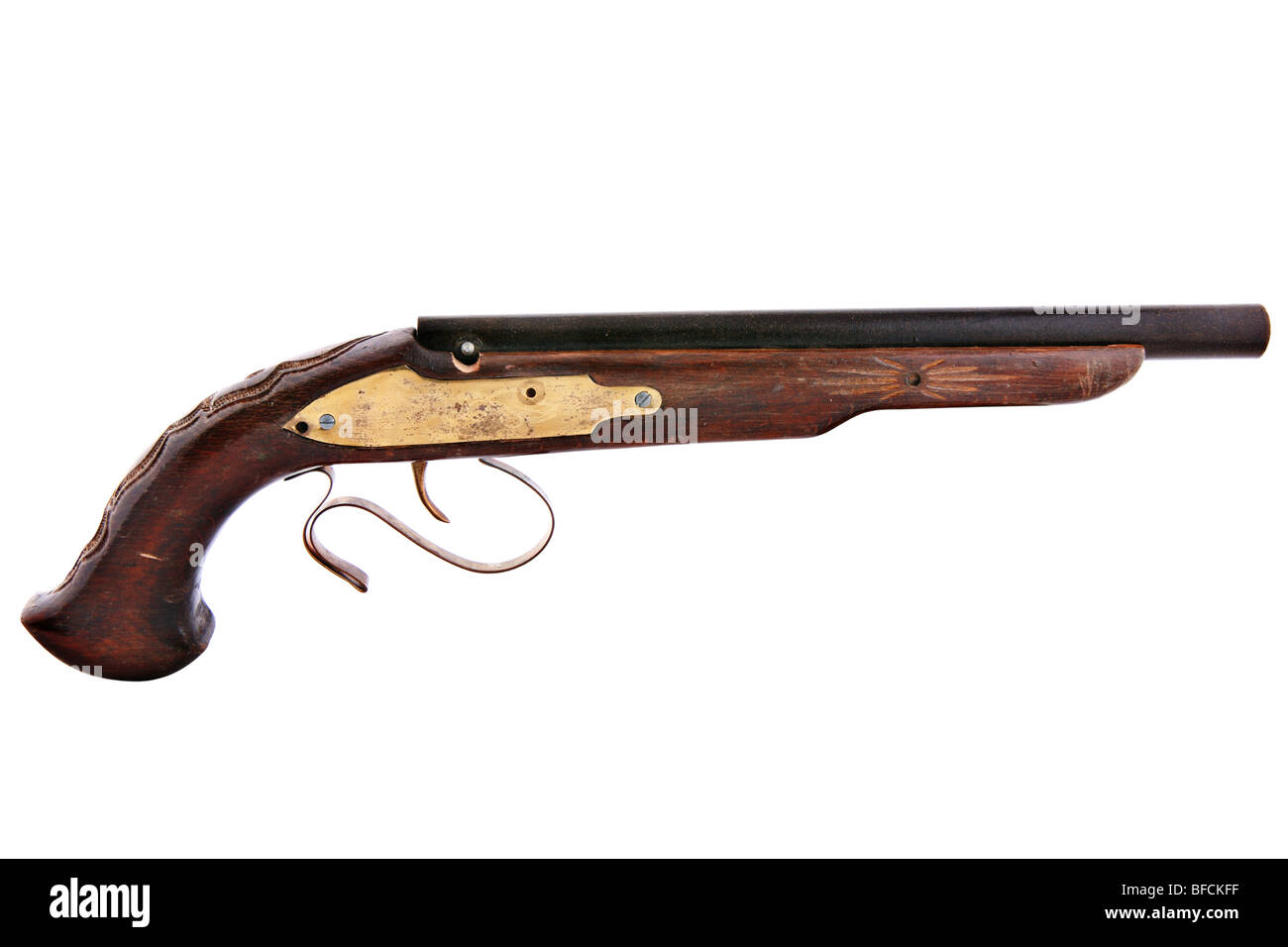 Old gun imitation antique style on white background Stock Photo