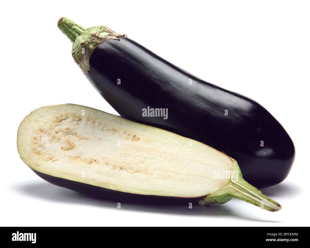 Eggplant vegetable closeup with shadow on white Stock Photo Alamy