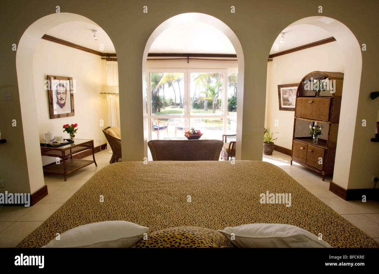 Room Interior View - Hemingways Resort - Watamu, Kenya Stock Photo