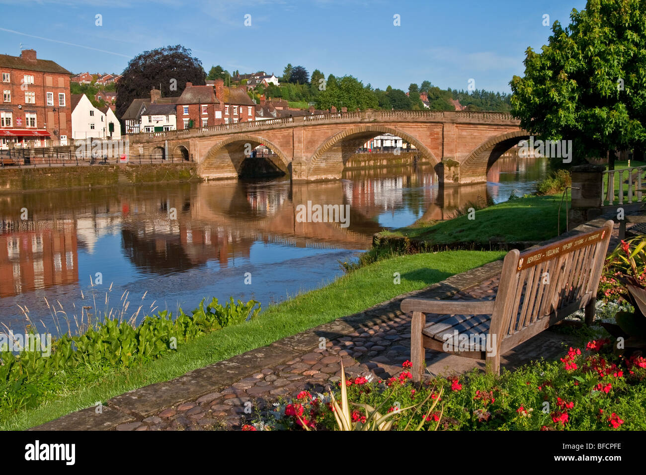 Bewdley Bridge & The River Severn, Bewdley, Worcestershire, England Stock Photo