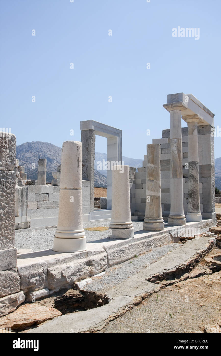 View of the Temle of Demeter near the village of Sangri in Naxos, Greece. Stock Photo