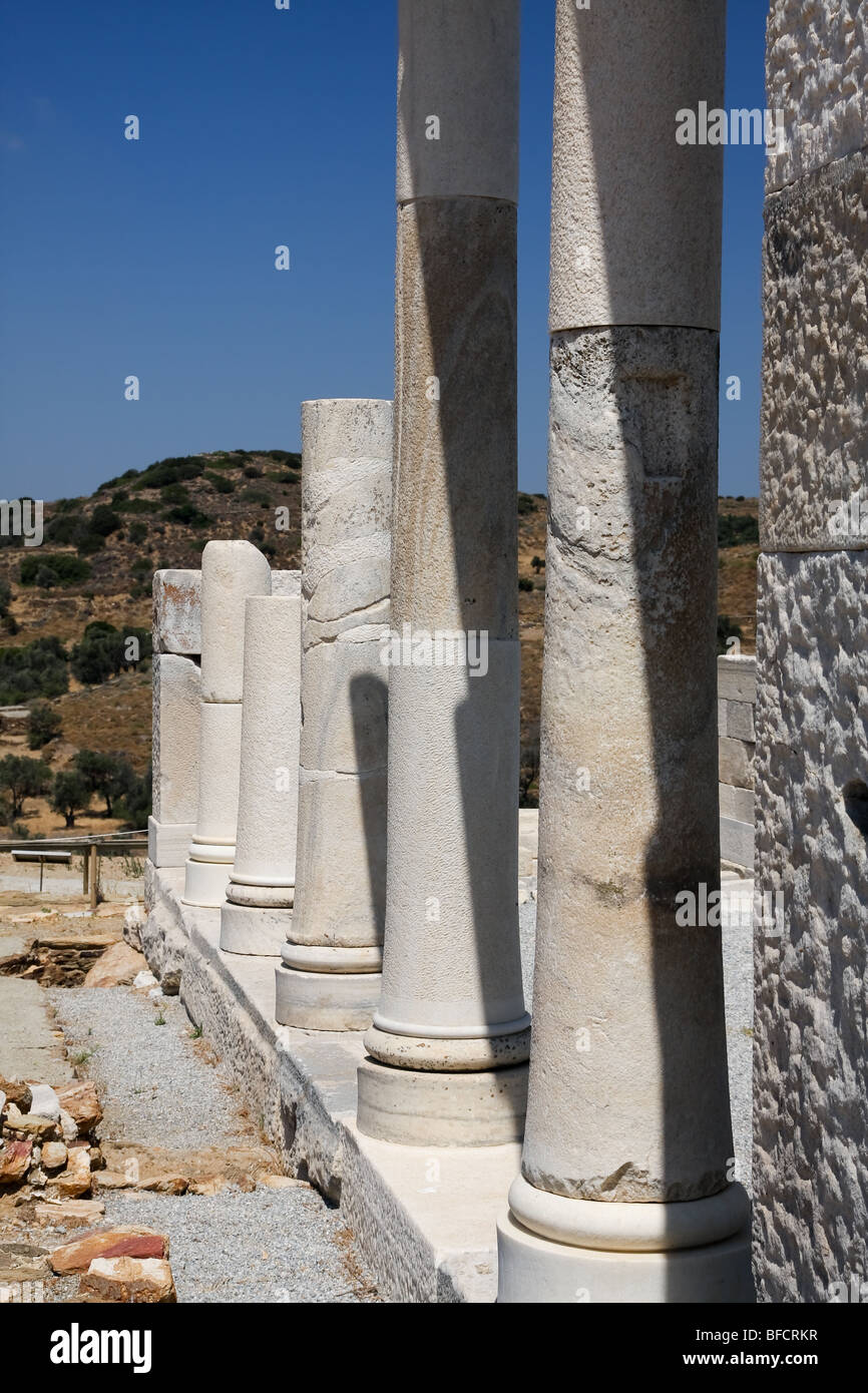View of the Temle of Demeter near the village of Sangri in Naxos, Greece. Stock Photo