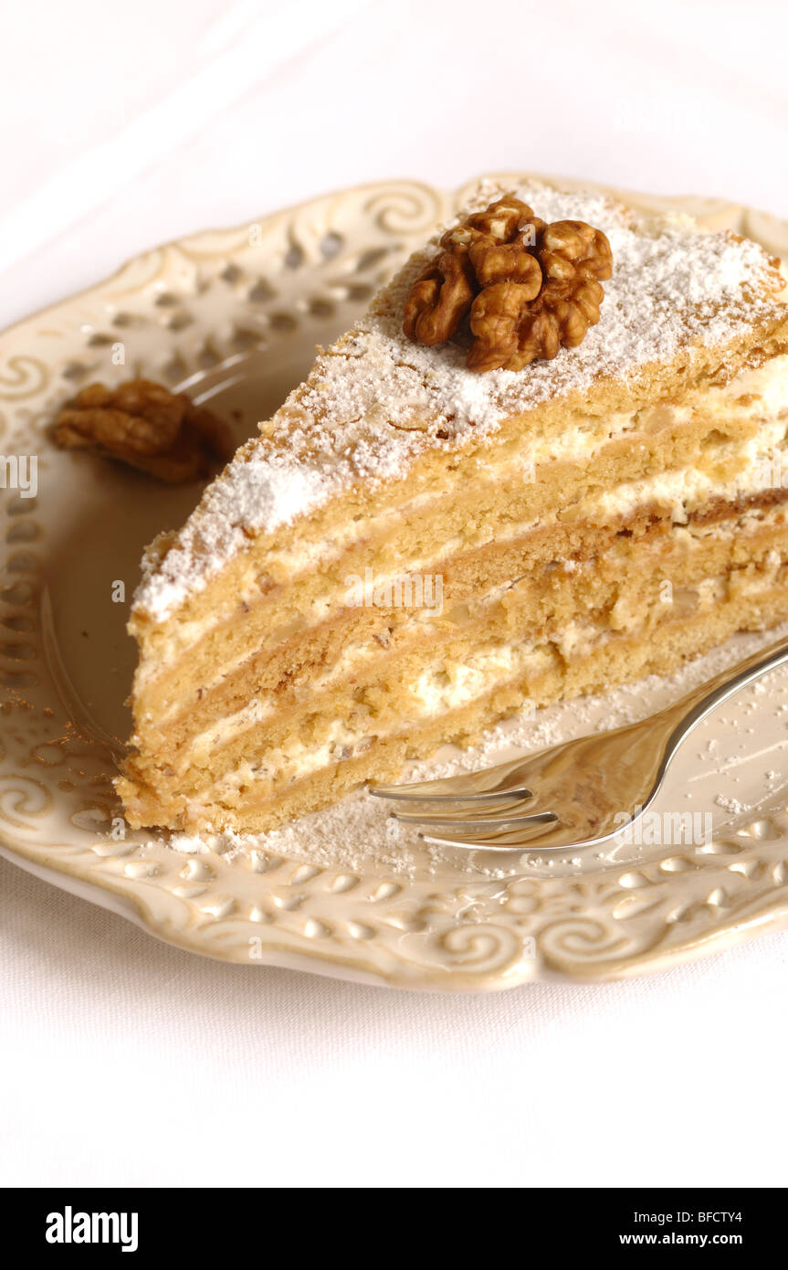 Traditional Christmas cake made of honey and nuts Stock Photo