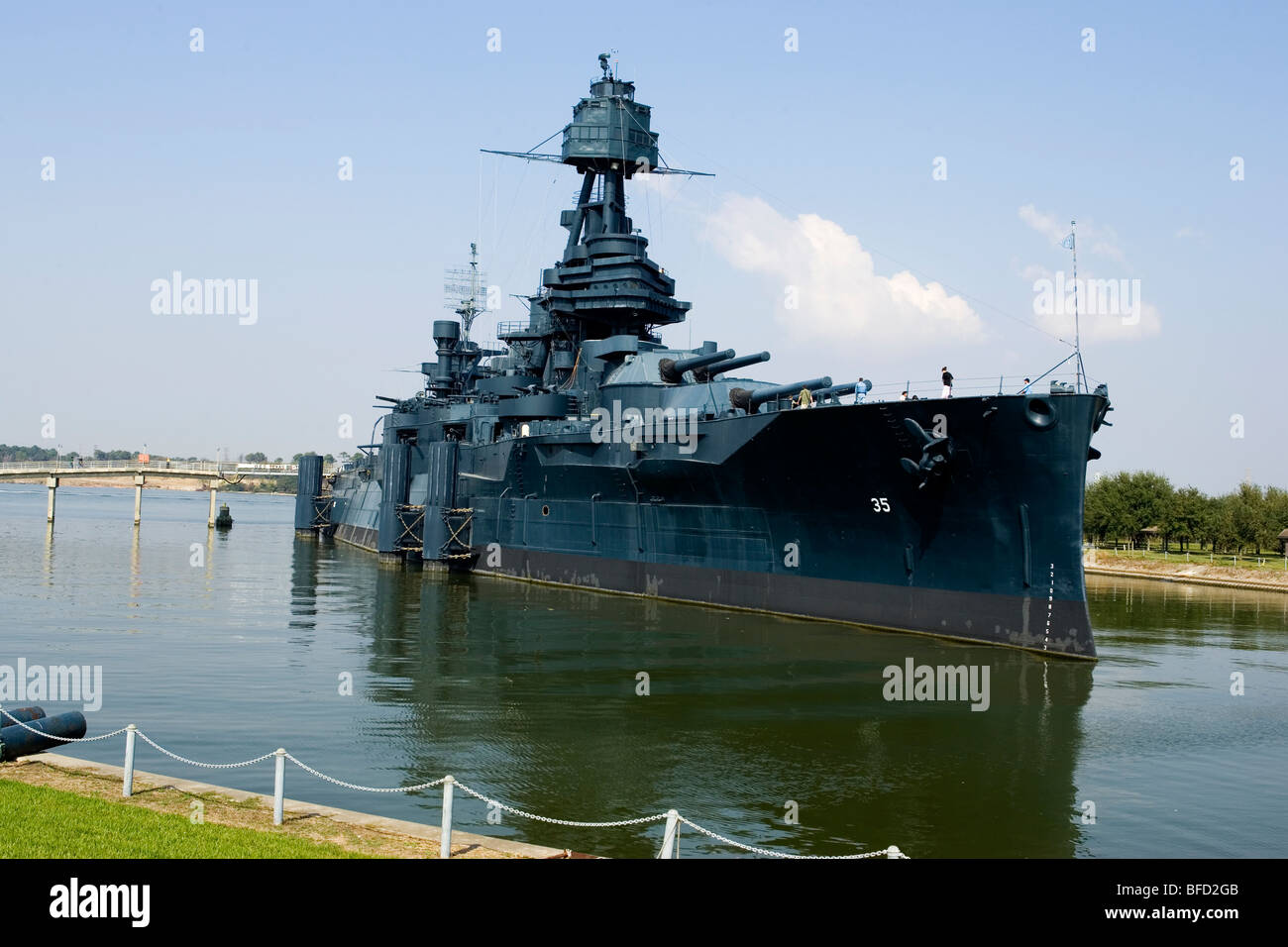 The Battleship TEXAS at Houston, TX Stock Photo