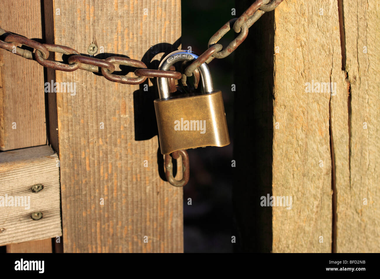 Locked gate, Long Island, NY Stock Photo Alamy