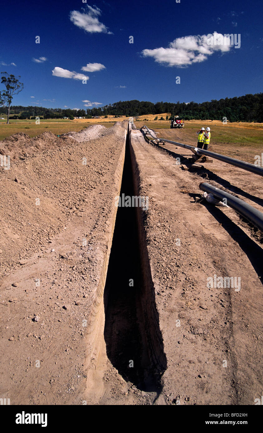 Laying gas pipeline Australia Stock Photo Alamy