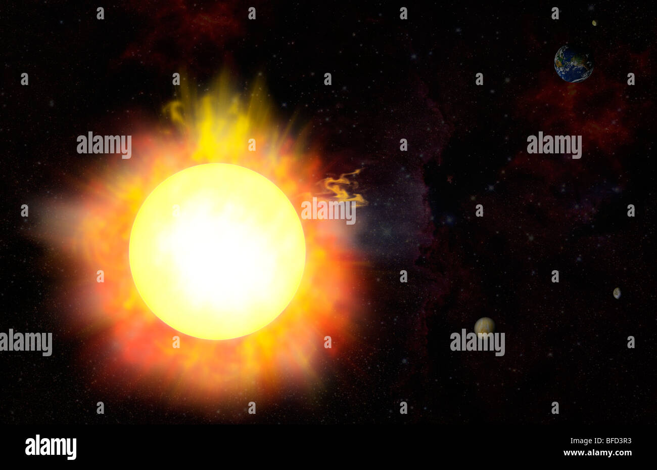 eruption solar flare Stock Photo Alamy