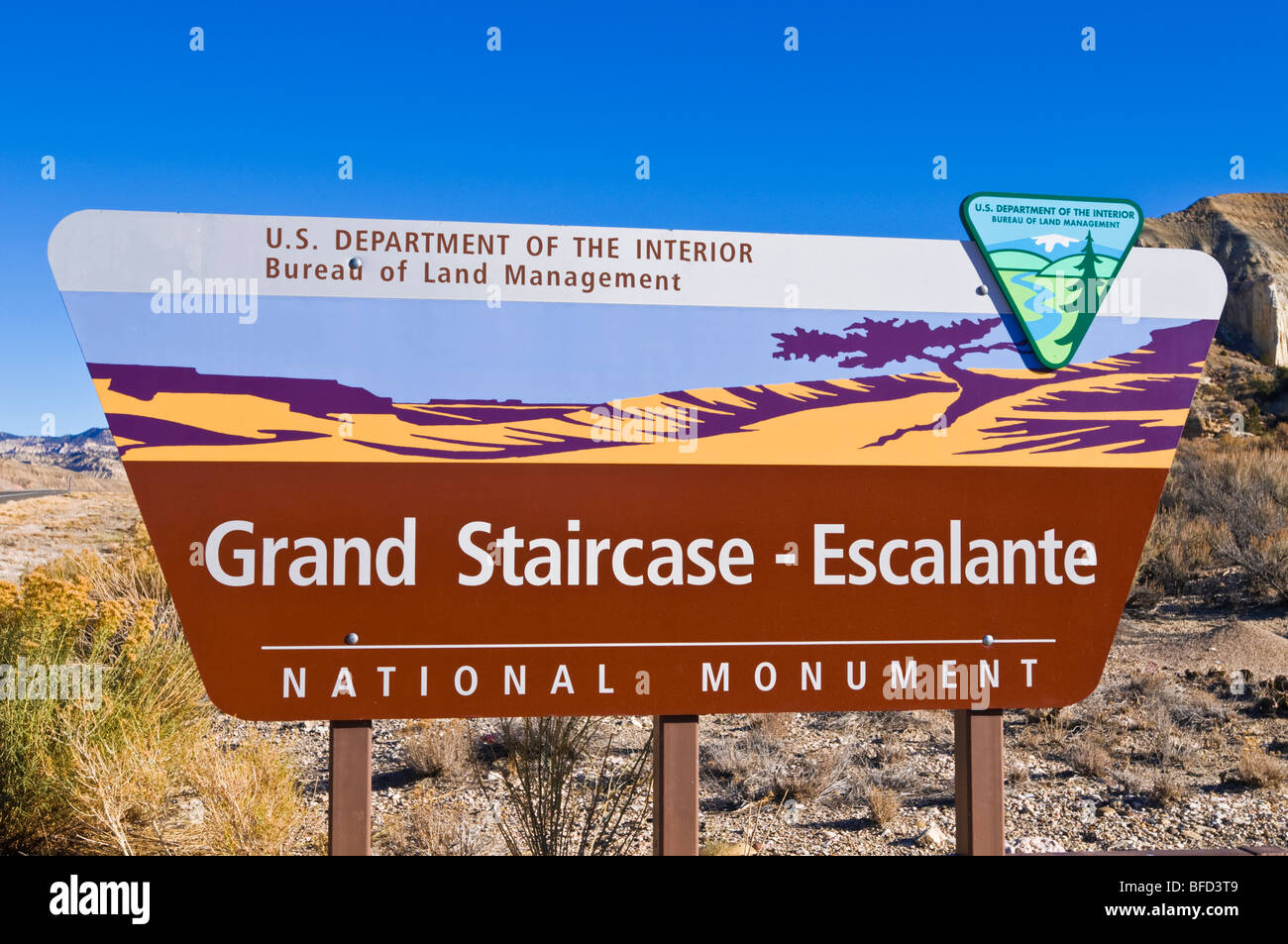 Entrance sign at Grand StaircaseEscalante National Monument, Utah