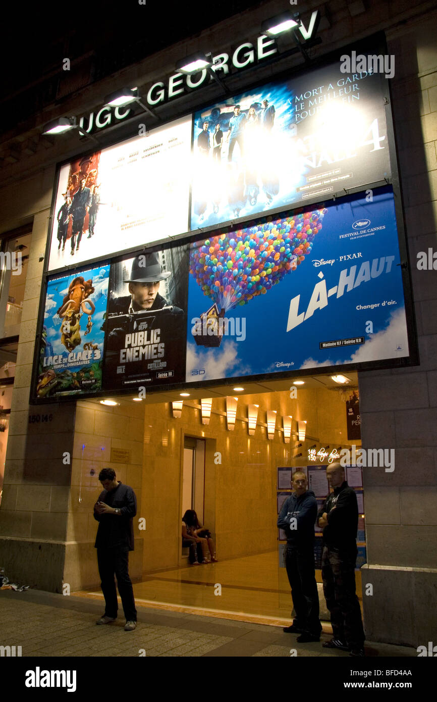 A cinema along the Champs-Elysees in Paris, France. Stock Photo