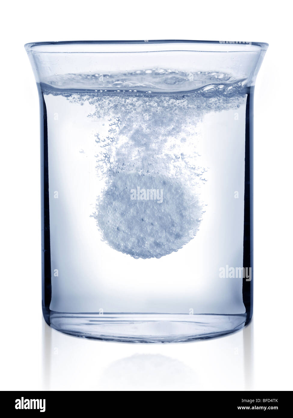 fizzy pill is in glass of water Stock Photo