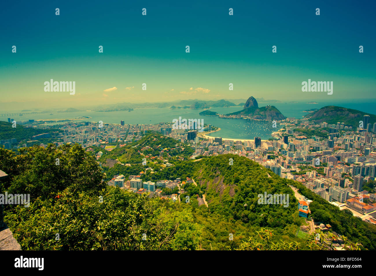 city views from Corcovado Rio De Janeiro Brazil Stock Photo