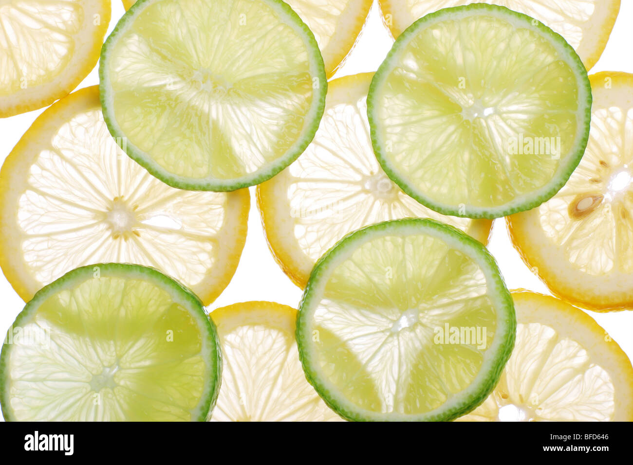 Brighten citrus slices on a white Stock Photo
