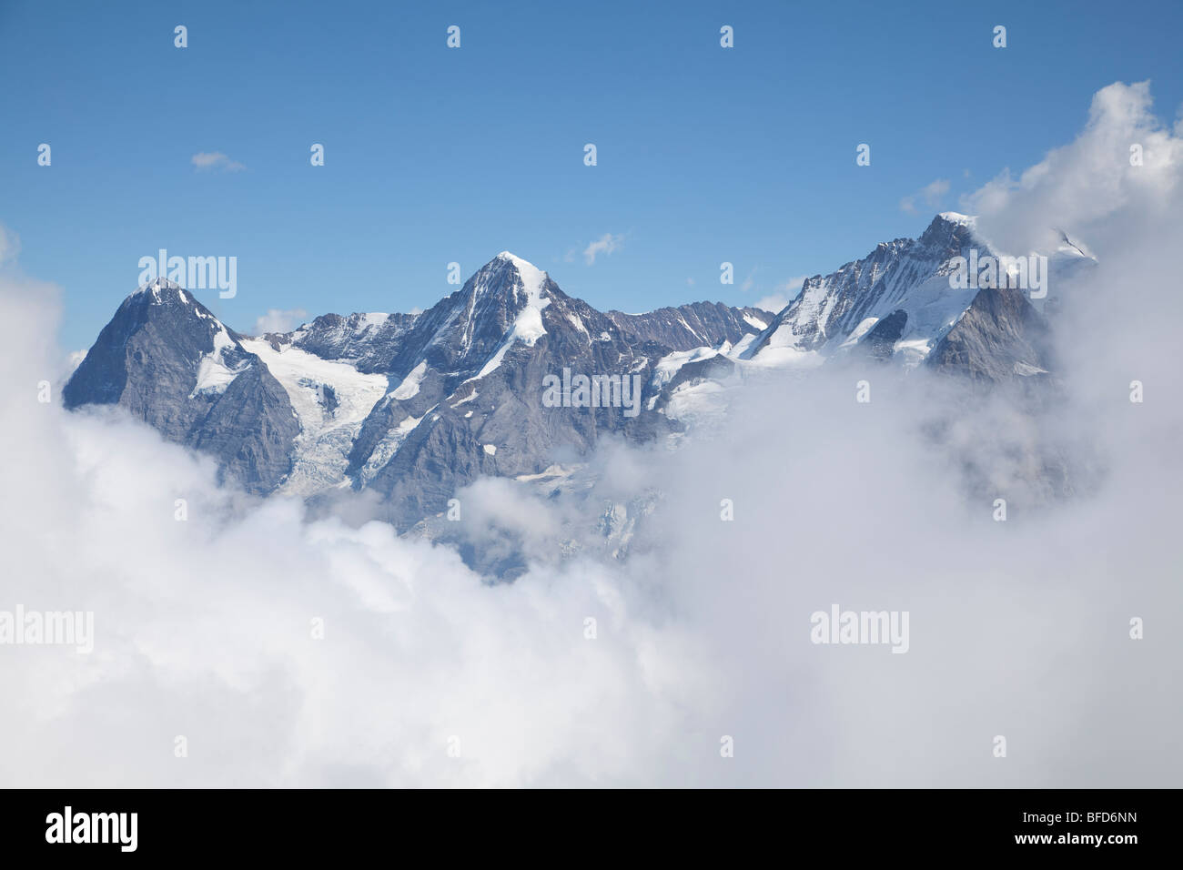 The Eiger Monch and Jungfrau in the Bernese Oberland Stock Photo - Alamy