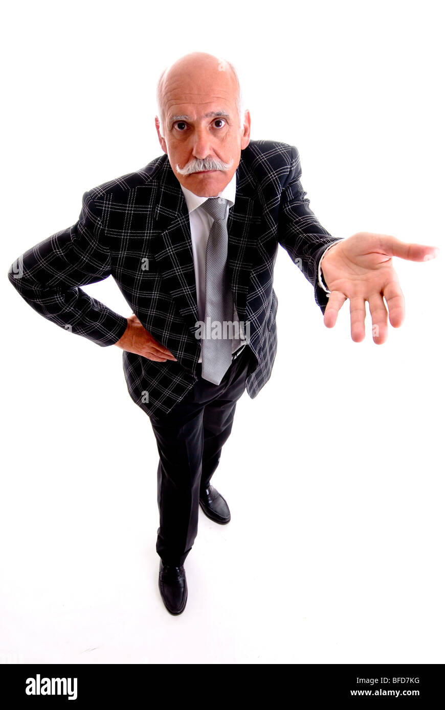 Pensioners with empty hands Stock Photo
