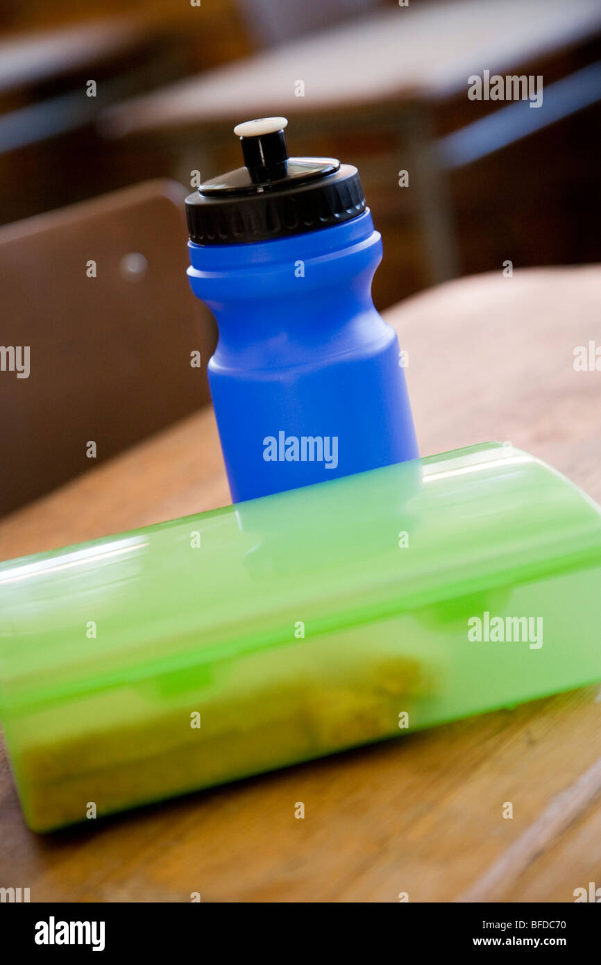 School lunch box with juice Stock Photo Alamy