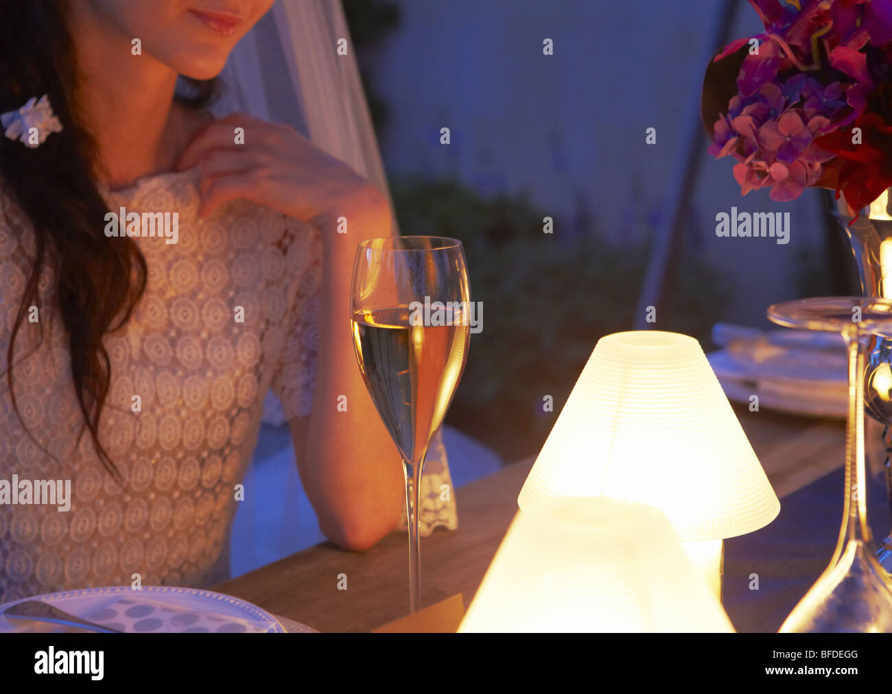 Bride And Wineglass Stock Photo Alamy   Bride And Wineglass BFDEGG 