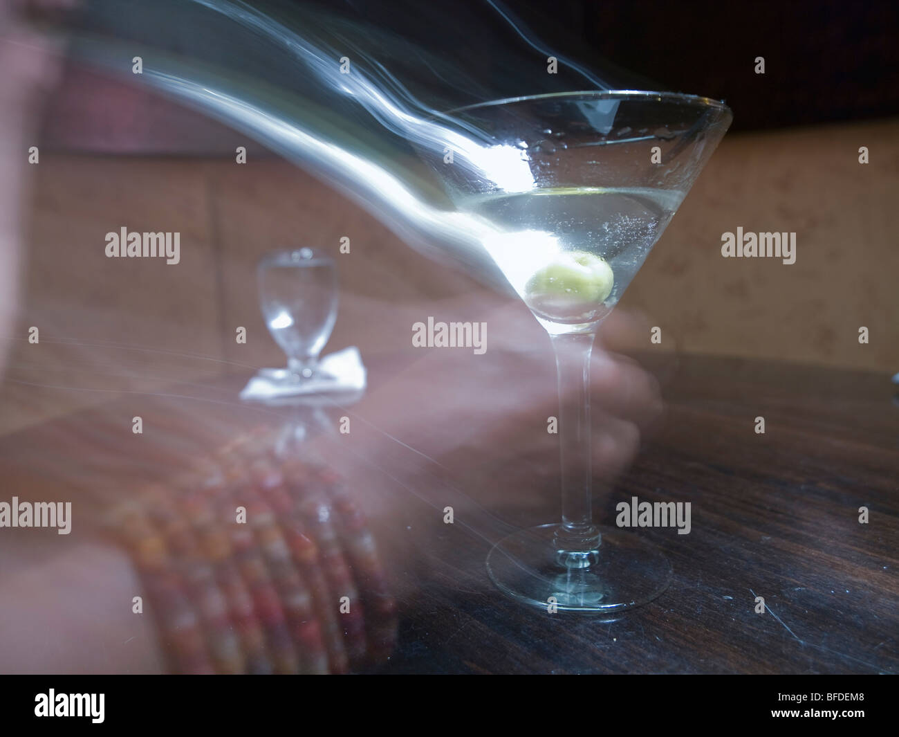 Glasses in bar Stock Photo Alamy