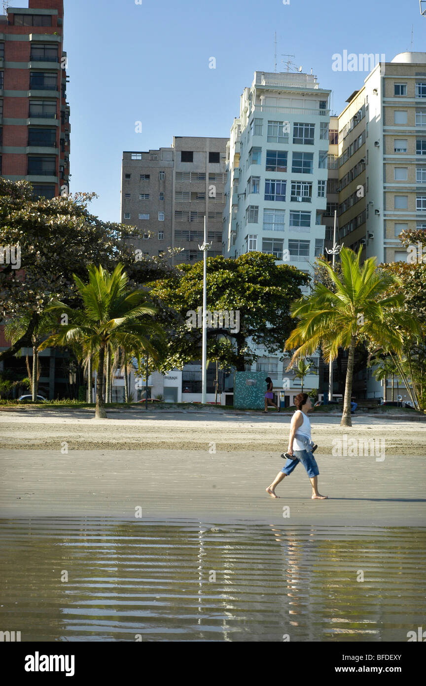 Crooked buildings in Santos Brazil Stock Image
