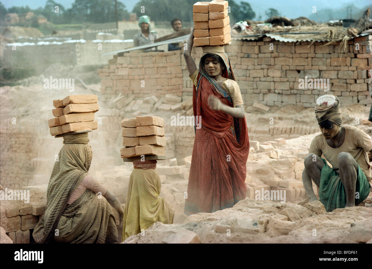 Workers in Kathmandu, Nepal. Stock Photo
