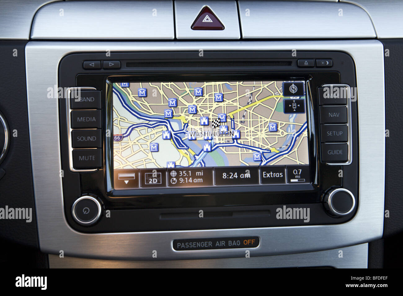 GPS navigator in a car console. Stock Photo