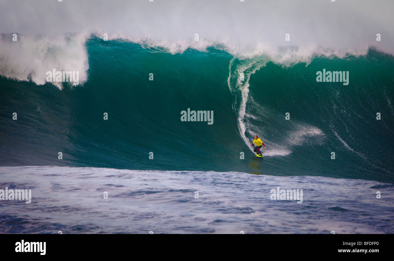Big wave surfing. Stock Photo