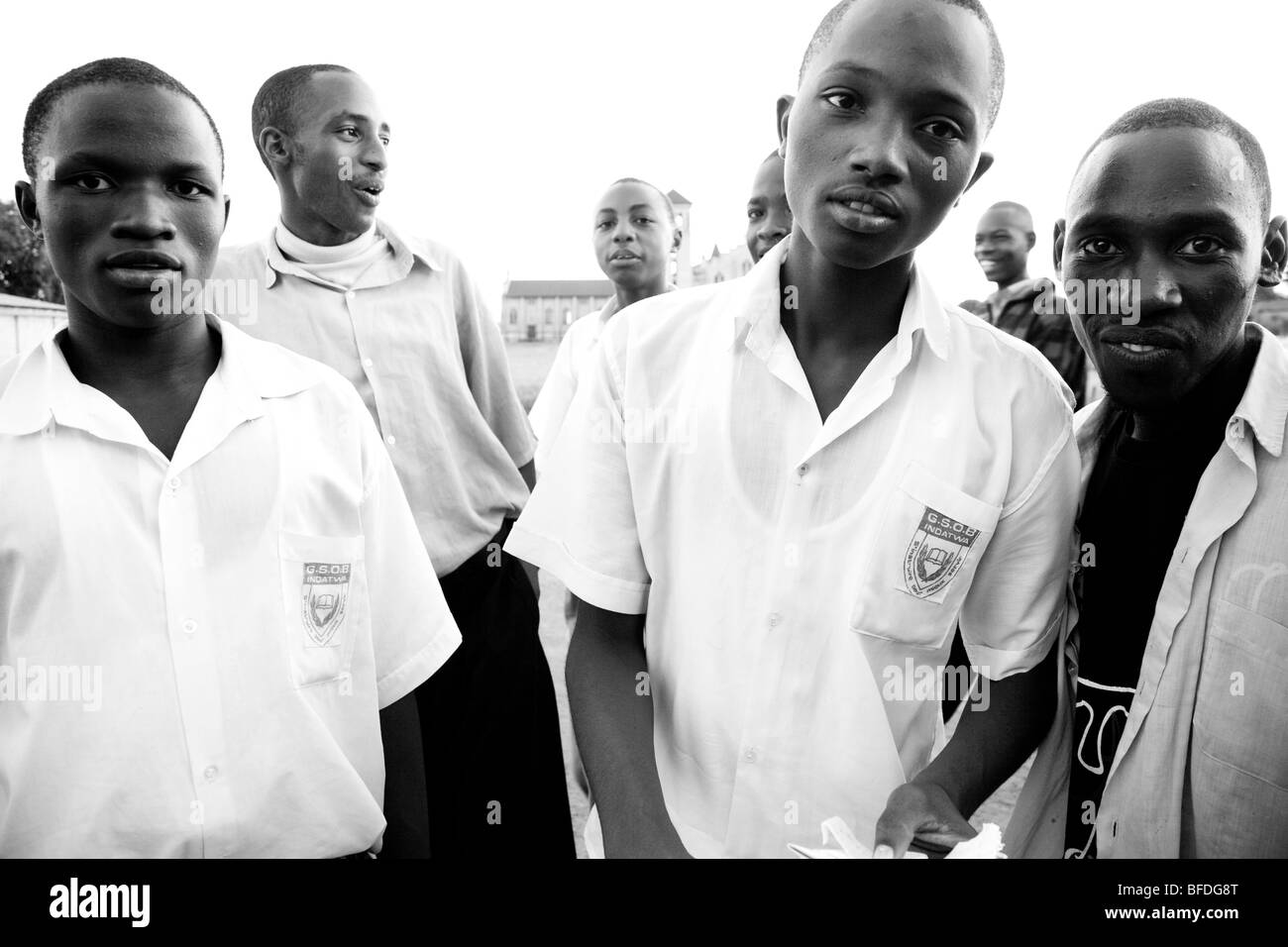 Students in the city of Butare, Rwanda. Stock Photo