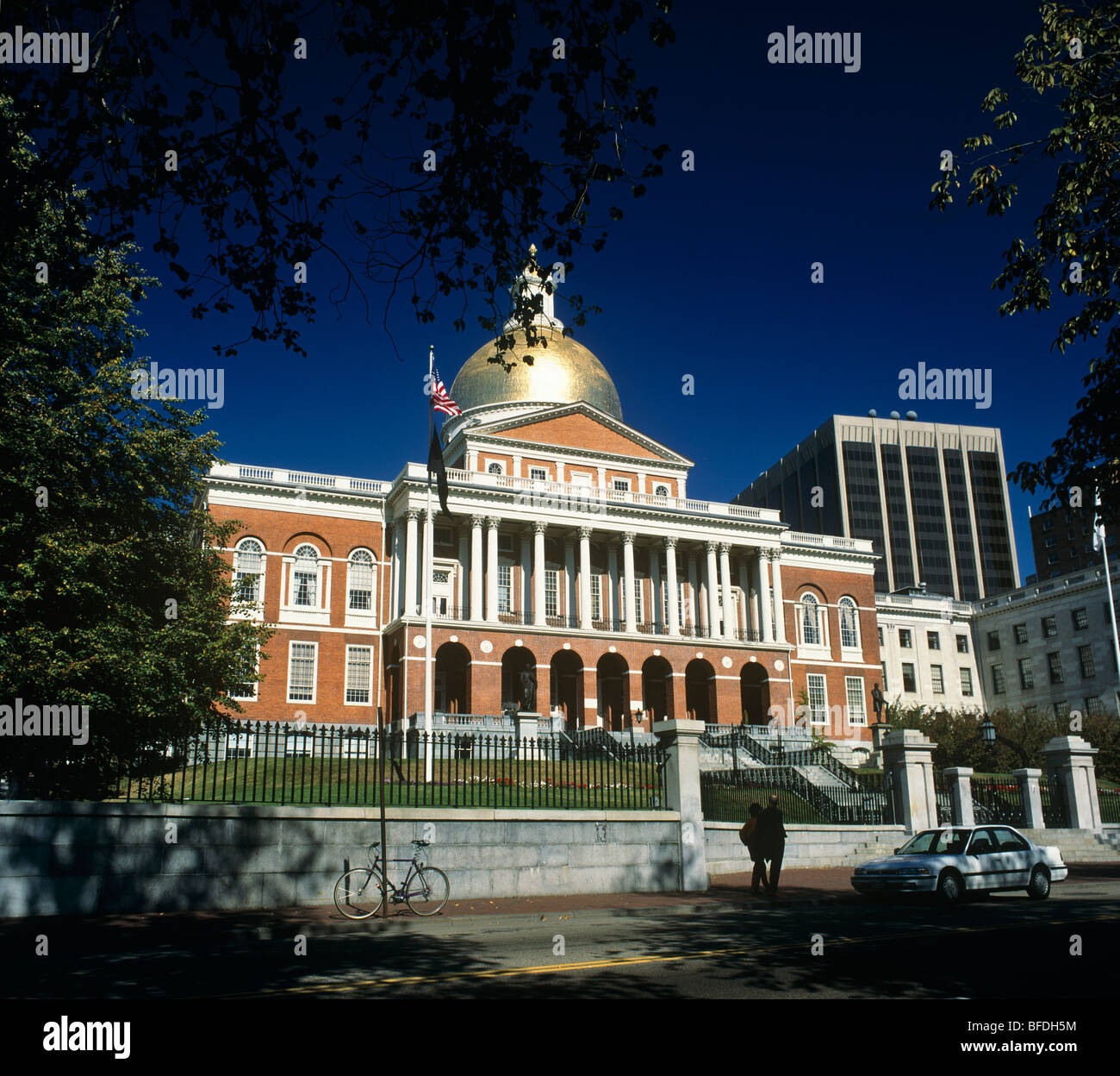 Massachusetts State House, also called Massachusetts Statehouse or the New State House, is the state capitol and seat of Stock Photo