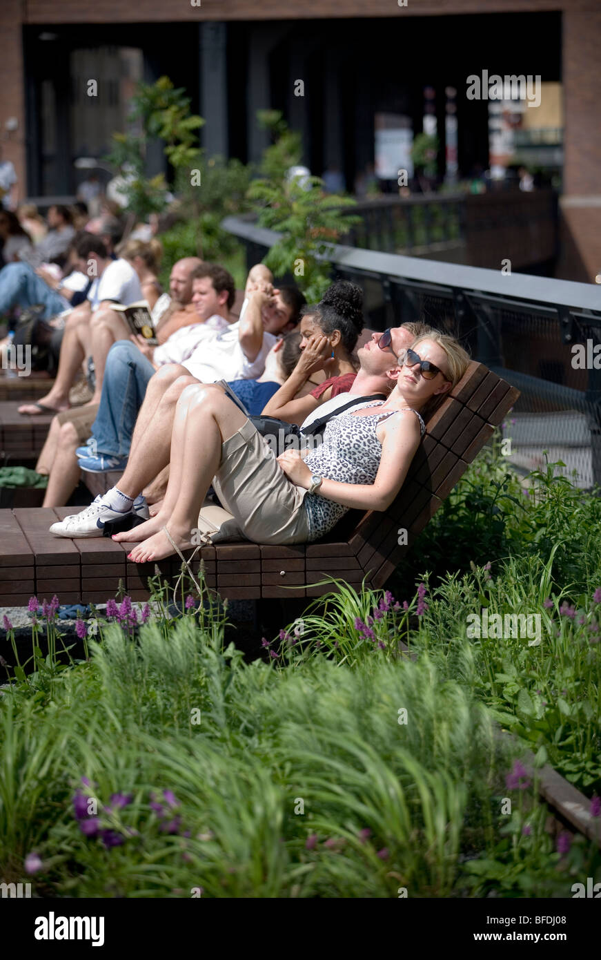 Highline park opens in Manhattan Stock Photo