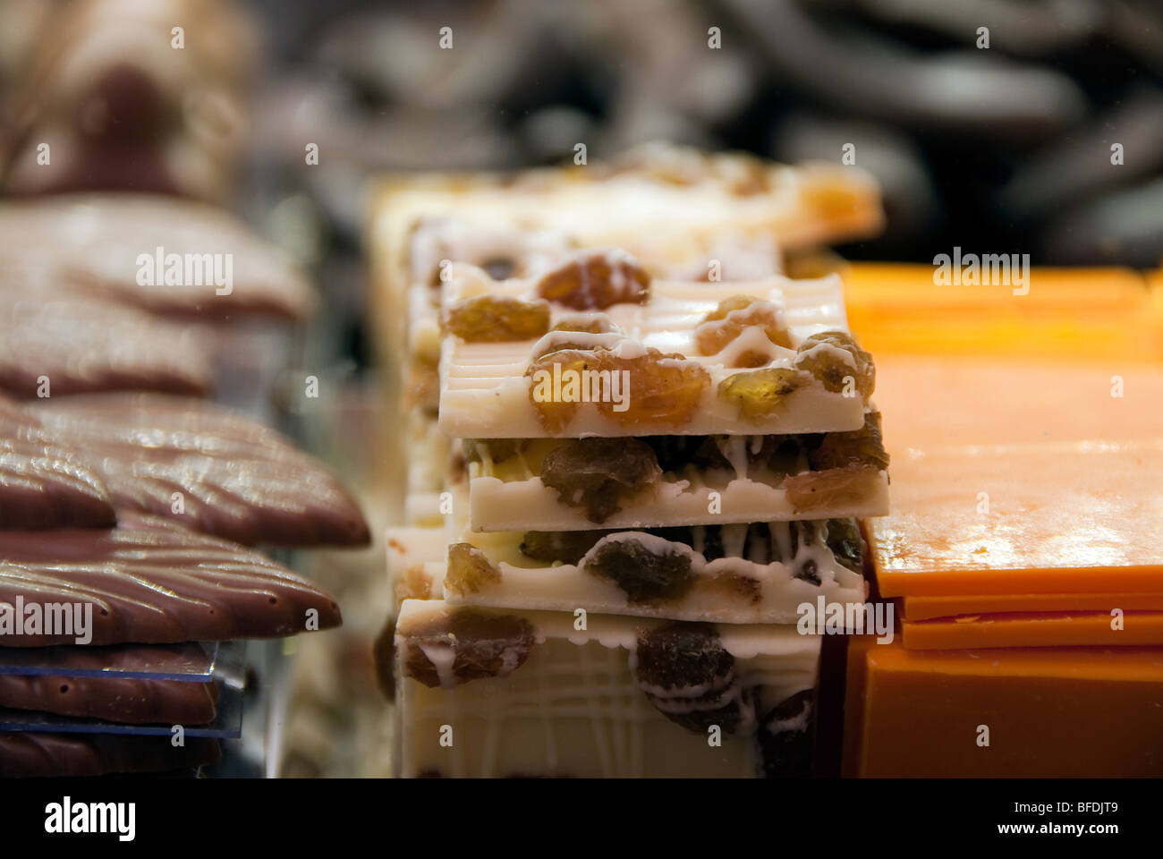 Hand made chocolate on sale in Florence, Italy Stock Photo Alamy