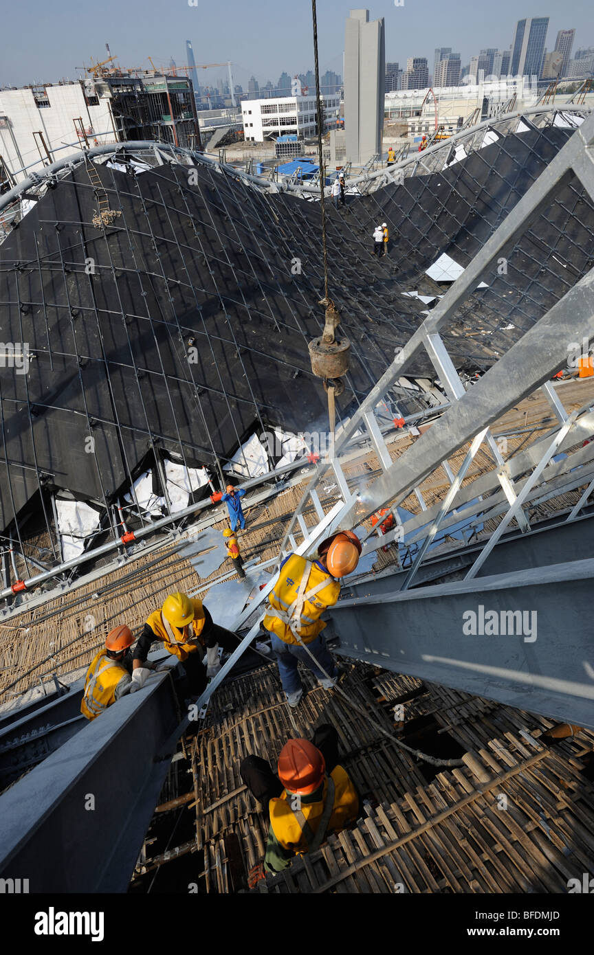 Construction site of the World Expo 2010 in Shanghai, China.15-Oct-2009 Stock Photo