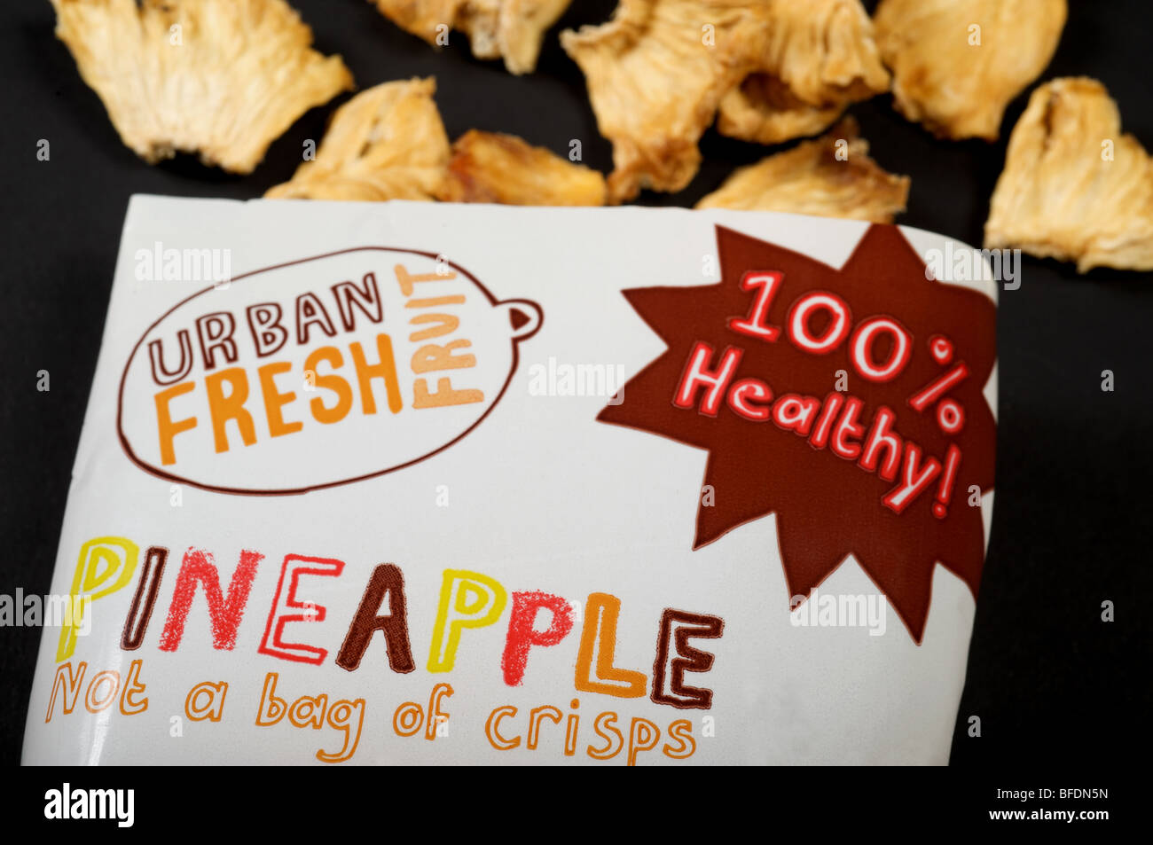 Packet of dried pineapple snacks by Urban Fresh Fruit Stock Photo Alamy